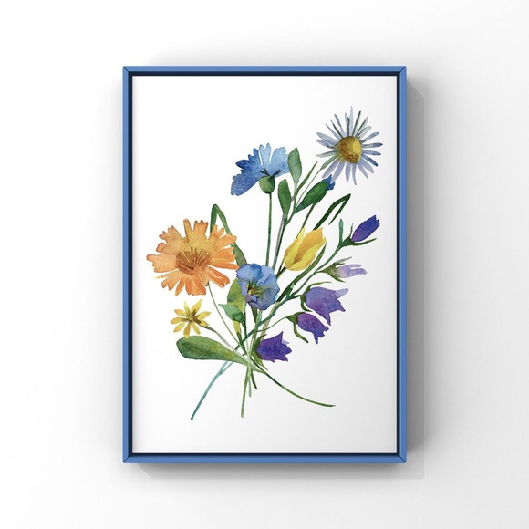 Watercolor Wildflowers Botanical Digital Art Print Set of Three - Picture 8 of 15